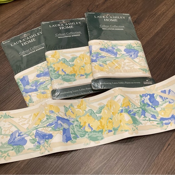 Laura Ashley vintage wallpaper border cowslip lot of 15+ yards cottagecore - Picture 1 of 7